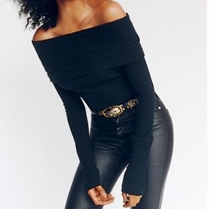 Free People Black sweater